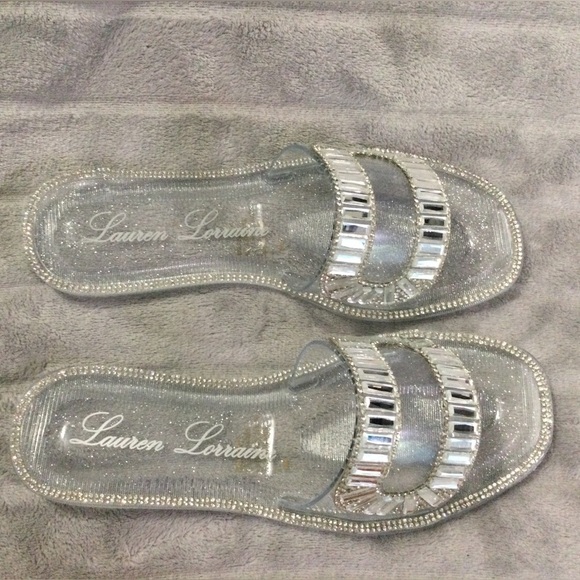Lauren Lorraine Jane Clear Rhinestone Embellished Jelly Sandal Size 6 - Picture 4 of 10
